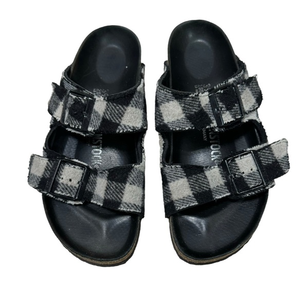 Birkenstock RARE Arizona Textile Slip On Plaid Sandals Size (39) US 8-8.5 - Picture 1 of 10